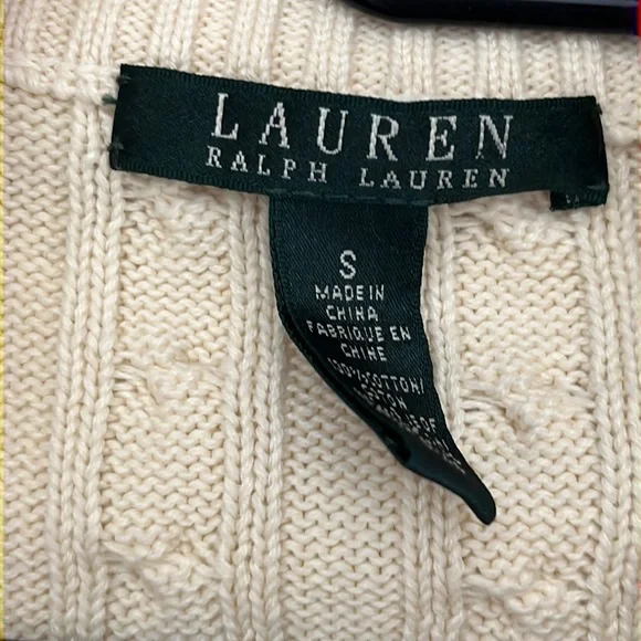 Lauren Ralph Lauren cream women’s zip cardigan size small - Picture 4 of 11